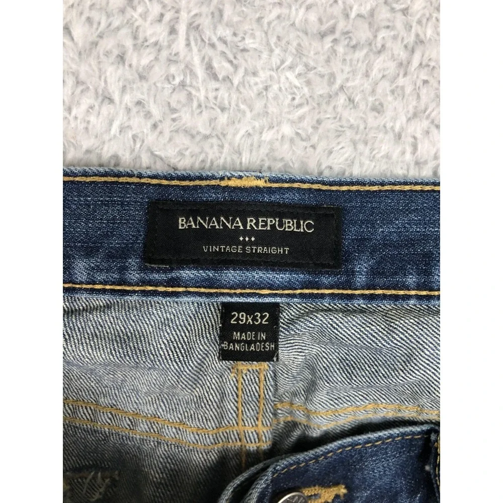Banana Republic Jeans Mens Size 30x32 (Tag 29x32) Vintage Straight Blue Low Rise